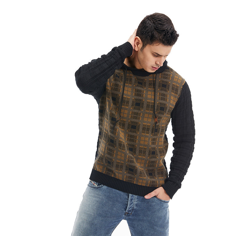 Breathable Outdoor Sports Pullover Plaid US Size Men Hoodies