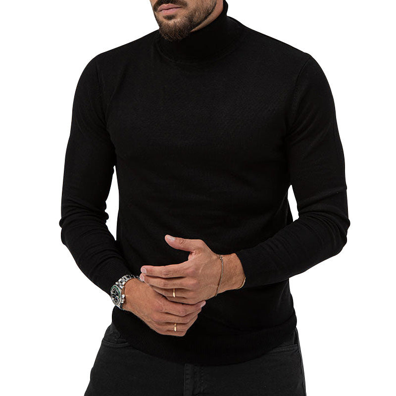 Autumn And Winter New High-elastic Turtleneck Knitted Cashmere Sweater Thickened Young Men's Warm Undercoat