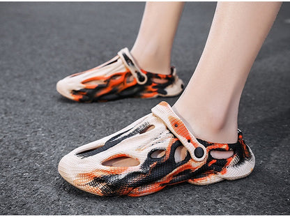 Hollow-out Breathable Closed Toe Slippers Non-slip Dual-use Beach Sandals