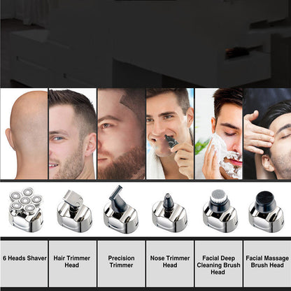 Six-blade Electric Shaver, Bald Hair Clipper, Charging Five In One