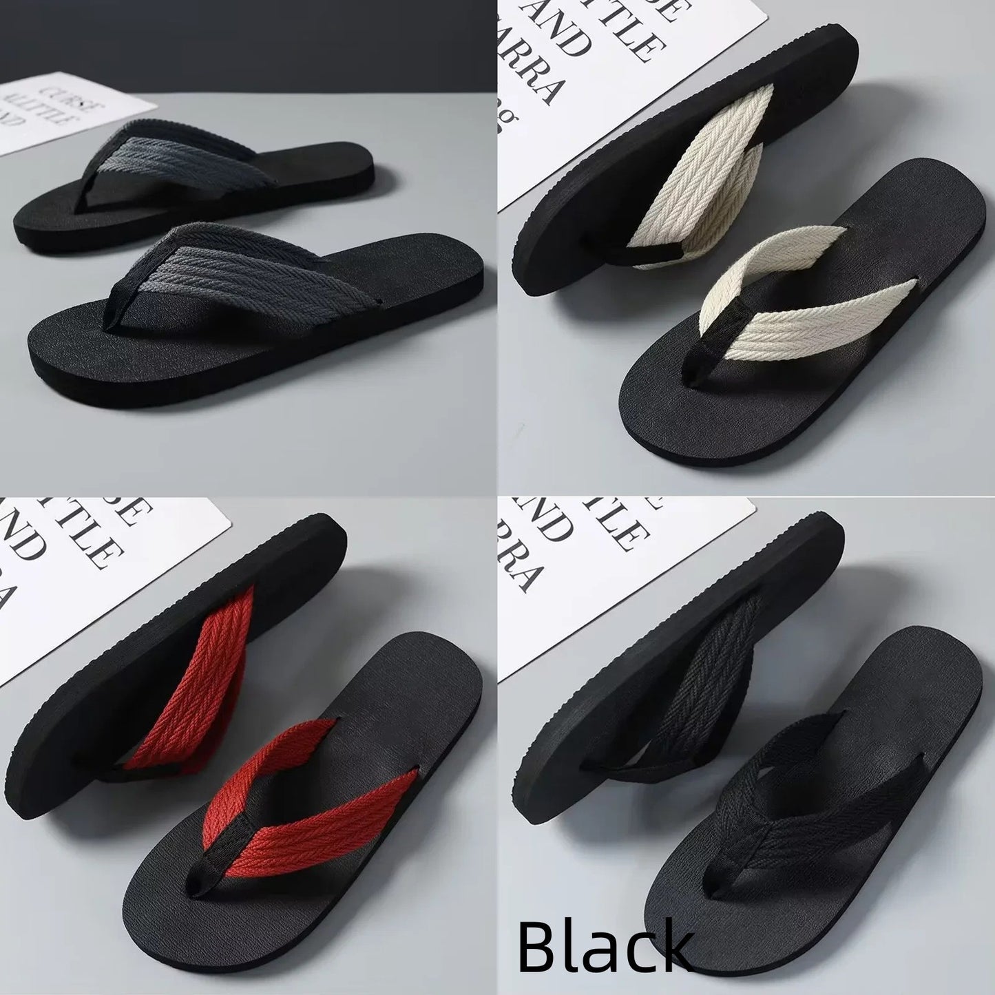 Men's Thick-soled Flip-flops Non-slip Fashion Beach Shoes