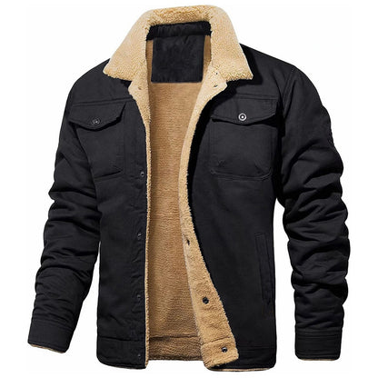 Autumn Winter Fleece Thick Slim Fit Men Warm Jacket