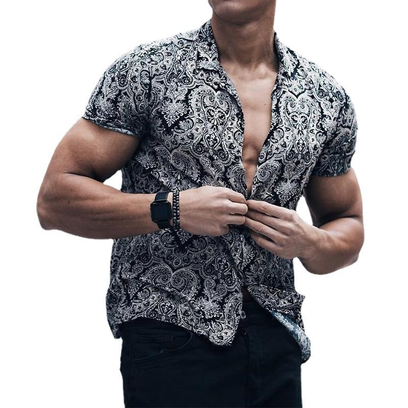 Men's Totem Print Shirt Beach Top