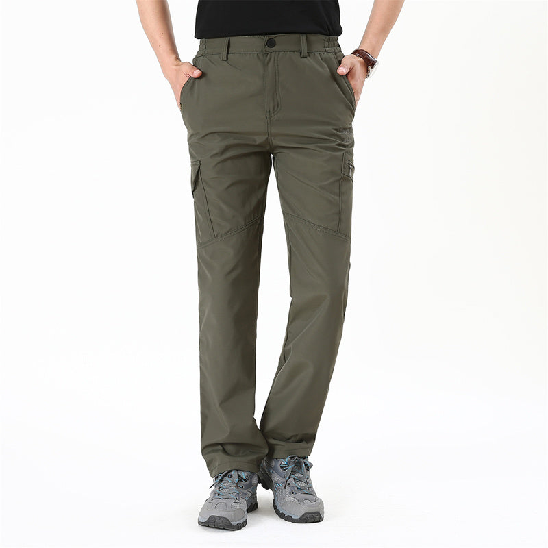 All Seasons Men Cargo Pants Solid Outdoor Casual Elastic Pants