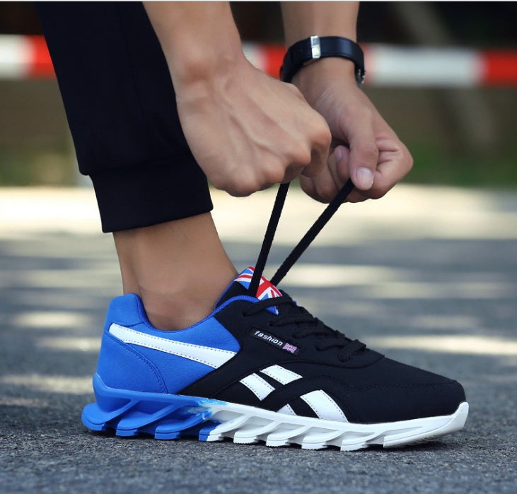 Running shoes spring and autumn sports shoes men's large size New leather men's casual shoes men's breathable men's shoes knife shoes