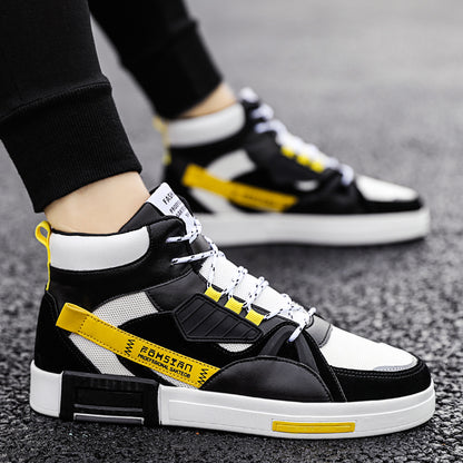 Fall Men's Sports And Leisure Increased High-top Canvas Sneakers