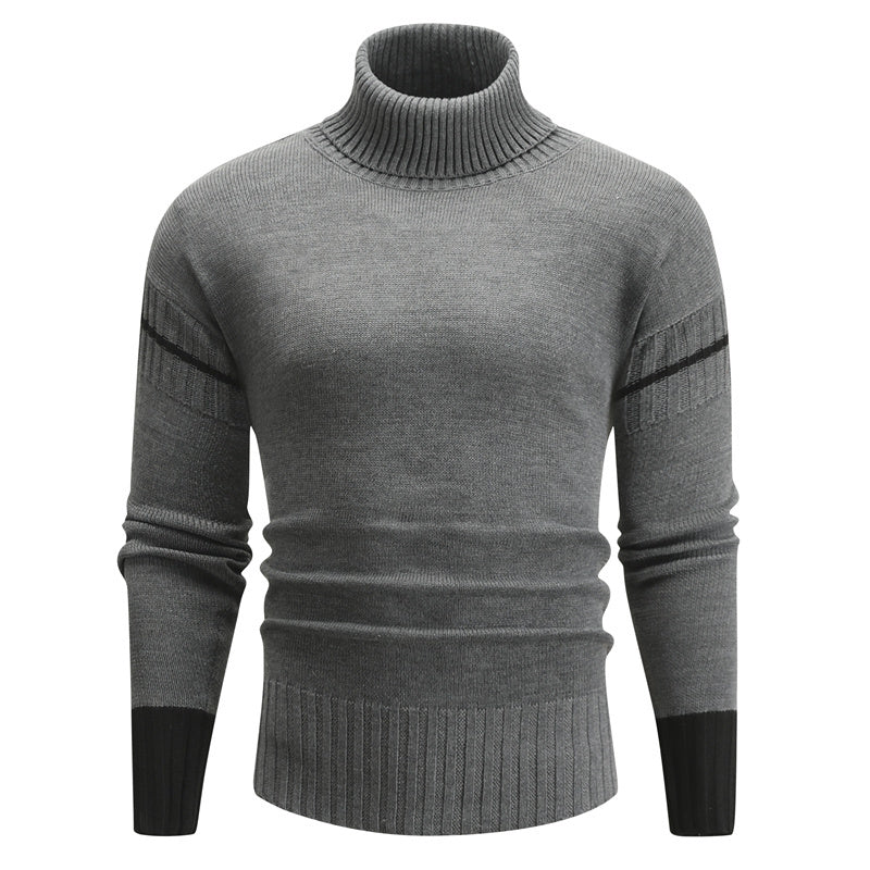 100% Cotton turtleneck sweater pullover slim casual warm sweater
