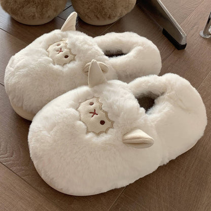 Ladies Warm Plush Cotton Slippers With All Cover Heel