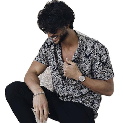 Men's Totem Print Shirt Beach Top