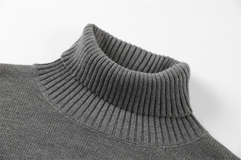 100% Cotton turtleneck sweater pullover slim casual warm sweater