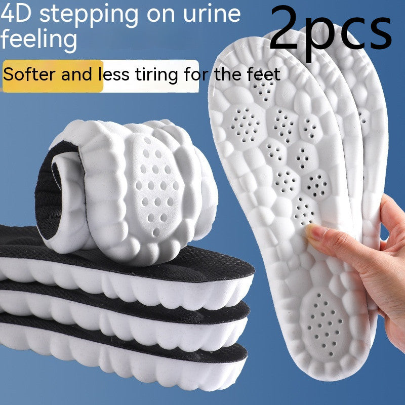 4D Cloud Technology Pu Massage Instep Insole High Elastic Shock Absorption