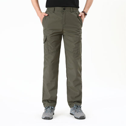 All Seasons Men Cargo Pants Solid Outdoor Casual Elastic Pants