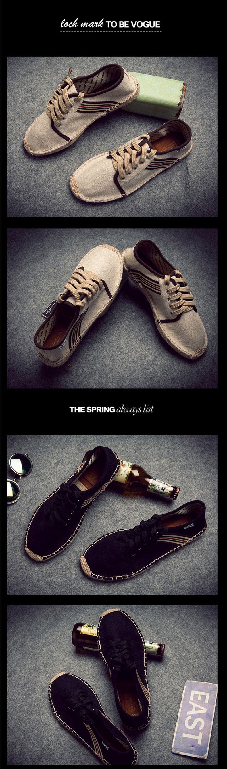 Men's Lace-up Canvas Fisherman Shoes