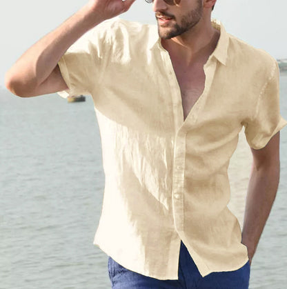 Summer Men's Solid Color Short Sleeve Casual