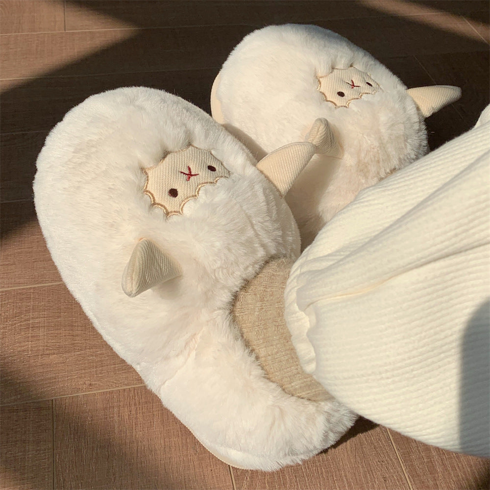 Ladies Warm Plush Cotton Slippers With All Cover Heel