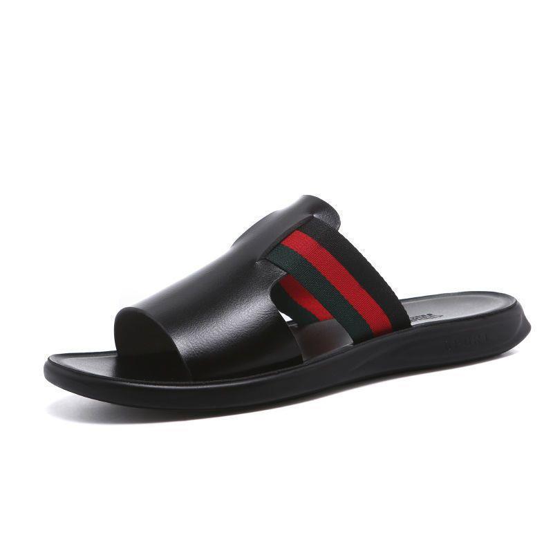 Men's Slippers Wear Summer Beach Outdoor Deodorant Soft Leather Sandals