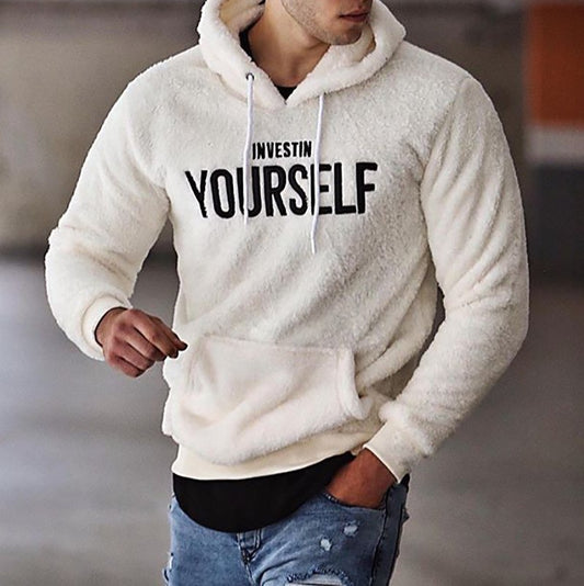 Embroidered Men's Sweater Casual Personality Hooded Fashion Long Sleeve Top