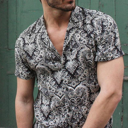 Men's Totem Print Shirt Beach Top