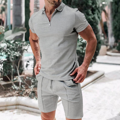 Men's Casual Waffle Cozy Short Sleeve Loose Casual Shirt