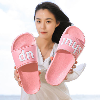 Couple Slippers Cool Breathable Non-slip Soft Home Bathroom Sandals  Toe