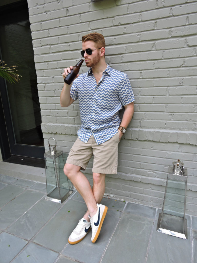 Striped Casual Men's Ripple Shirts Short Sleeve Shirts