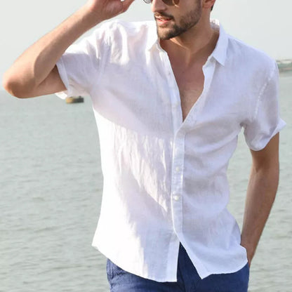 Summer Men's Solid Color Short Sleeve Casual