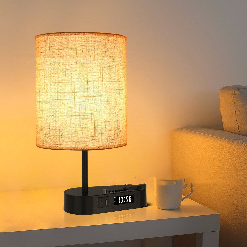 Multifunctional Bluetooth Playing Alarm Clock Fabric Table Lamp