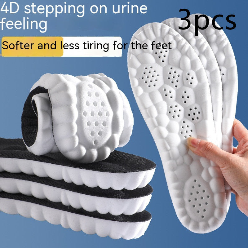 4D Cloud Technology Pu Massage Instep Insole High Elastic Shock Absorption